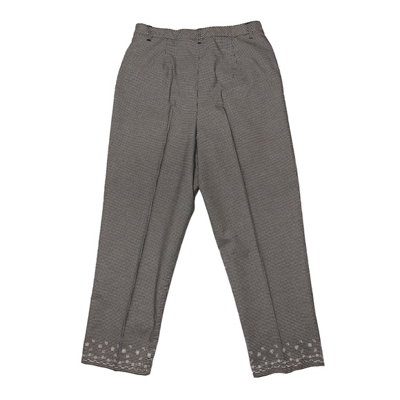 Crazy Horse A Liz Claiborne Co Floral Embroidery Checkered Pants Size 16 - Picture 2 of 9